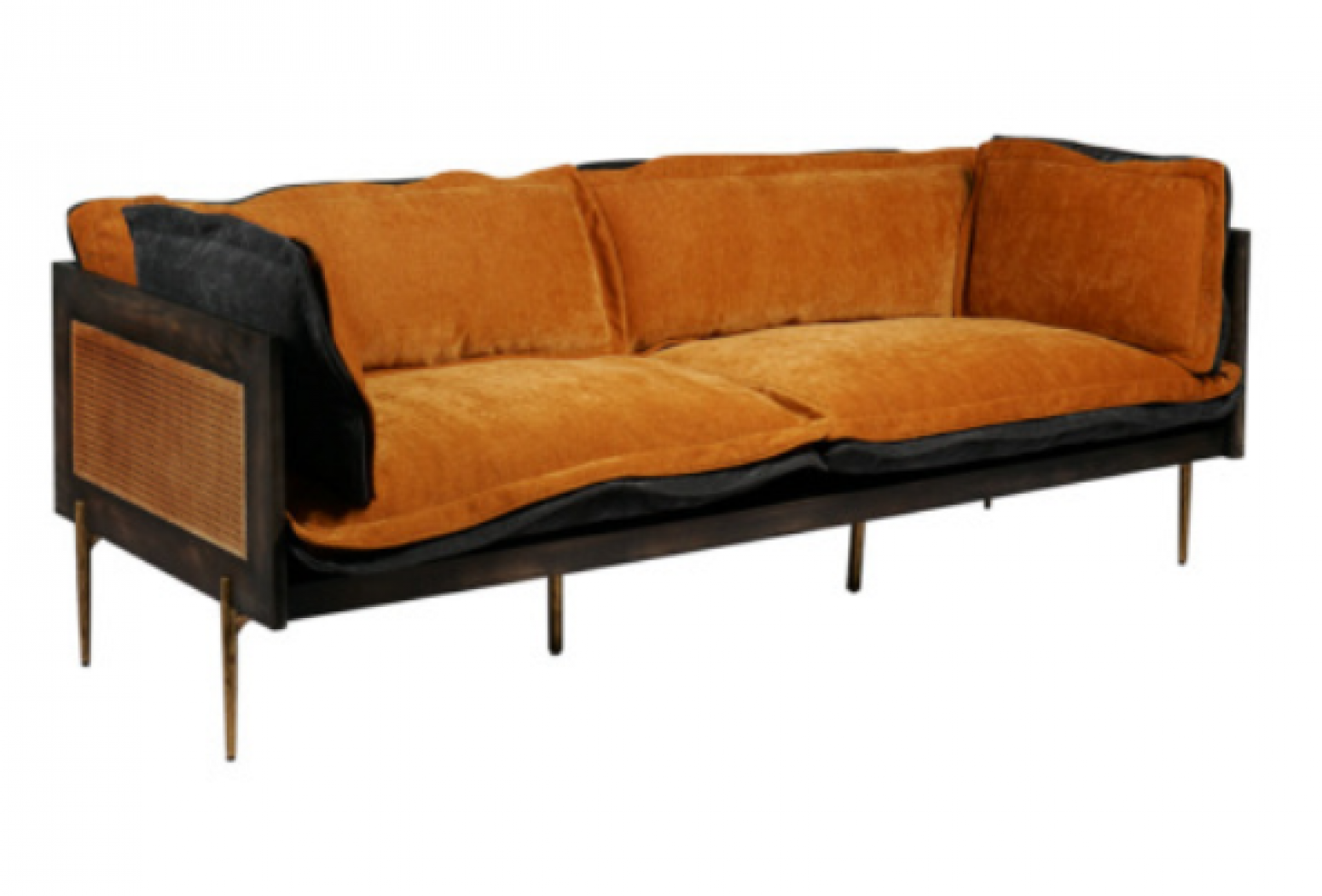 腾烨家具 Home Furniture Product 《Orange velvet rattan vintage light luxury sofa》 腾烨家具 Home Furniture Product 《Orange velvet rattan vintage light luxury sofa》【图0】