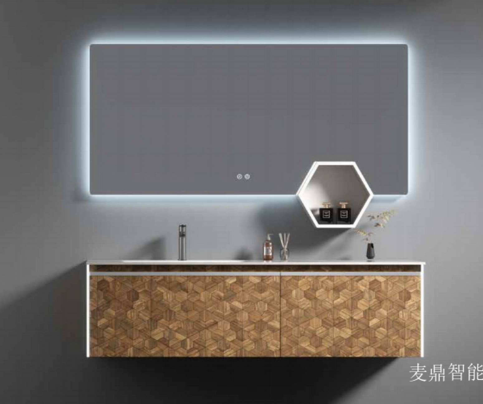 麦鼎智能 Bathroom furniture Product 《Hexagonal textured bathroom cabinet》 麦鼎智能 Bathroom furniture Product 《Hexagonal textured bathroom cabinet》【图0】