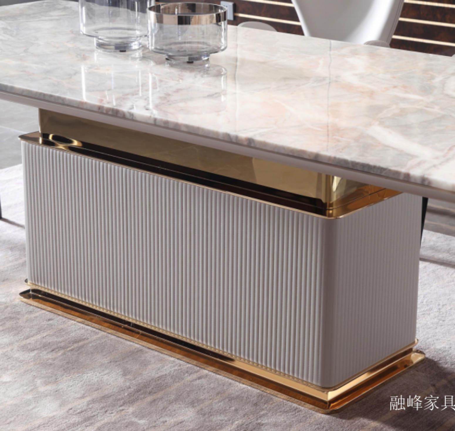 融峰家具 Home Furniture Product 《Marble-textured dining table and chairs》 融峰家具 Home Furniture Product 《Marble-textured dining table and chairs》【图1】