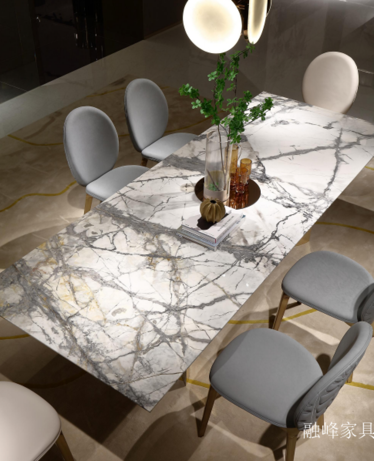 融峰家具 Home Furniture Product 《High-end marble dining tables and chairs》 融峰家具 Home Furniture Product 《High-end marble dining tables and chairs》【图0】
