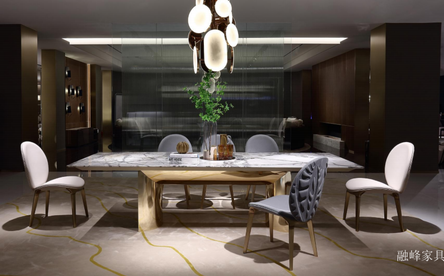 融峰家具 Home Furniture Product 《High-end marble dining tables and chairs》 融峰家具 Home Furniture Product 《High-end marble dining tables and chairs》【图2】