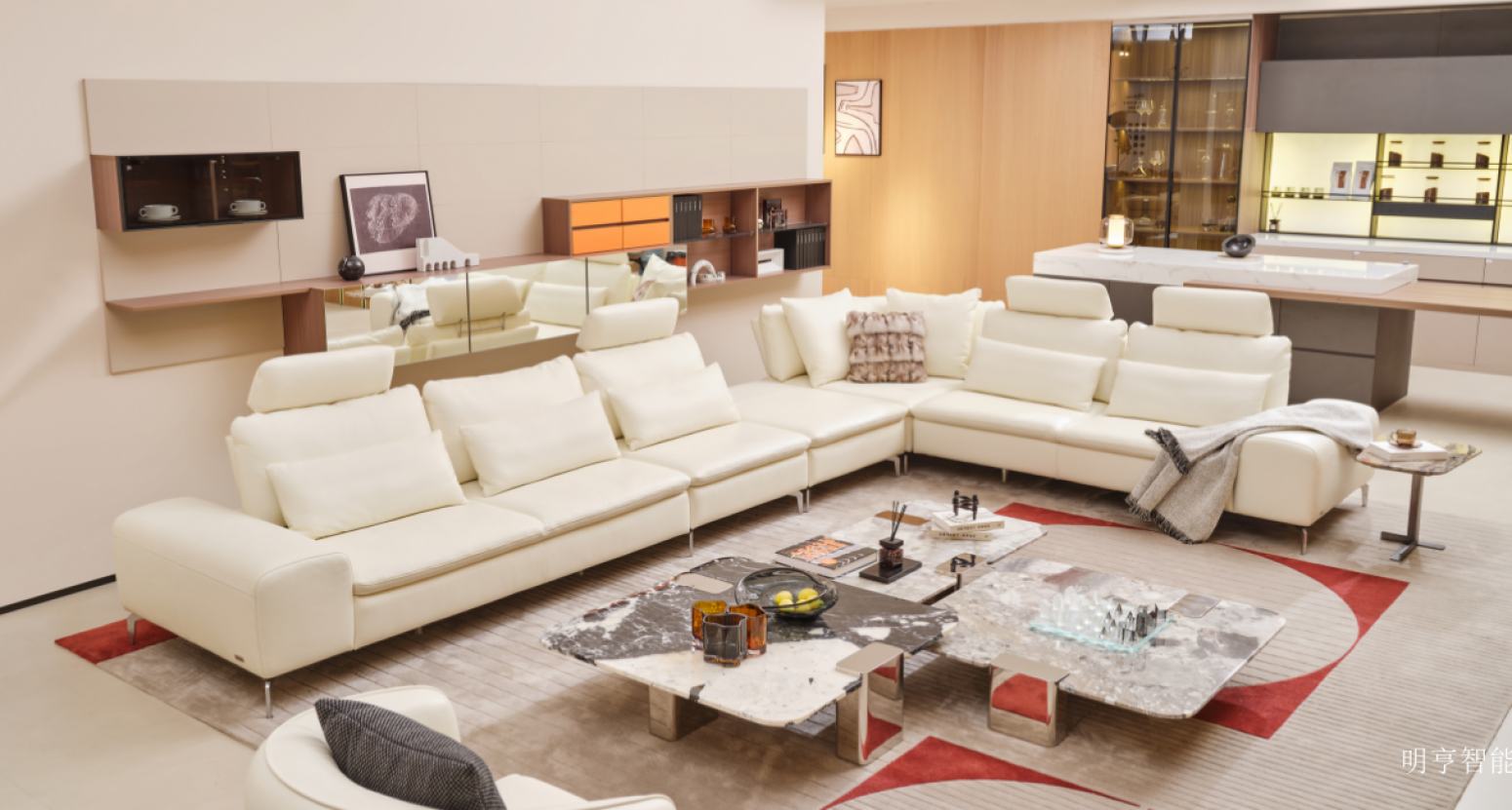 明亨智能 Home Furniture Product 《All-white leather casual sofa》 明亨智能 Home Furniture Product 《All-white leather casual sofa》【图1】