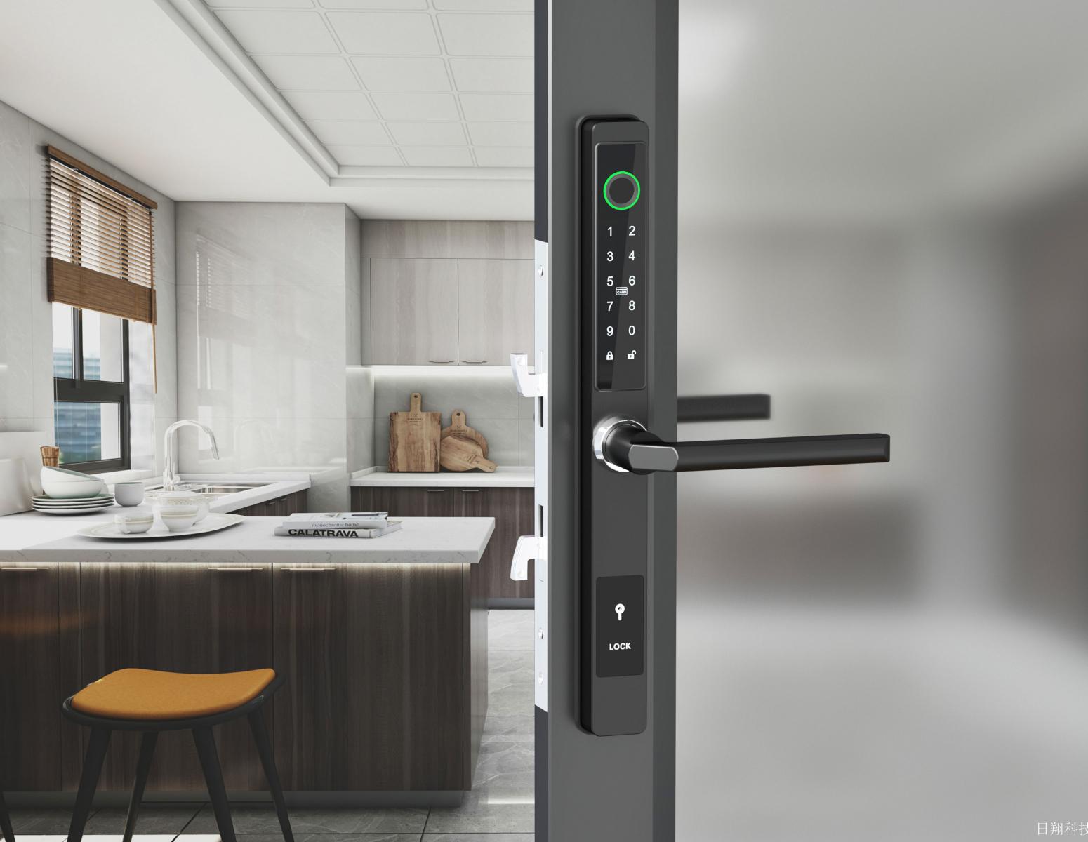 日翔科技 Smart home Product 《Black interior intelligent control door lock》 日翔科技 Smart home Product 《Black interior intelligent control door lock》【图0】
