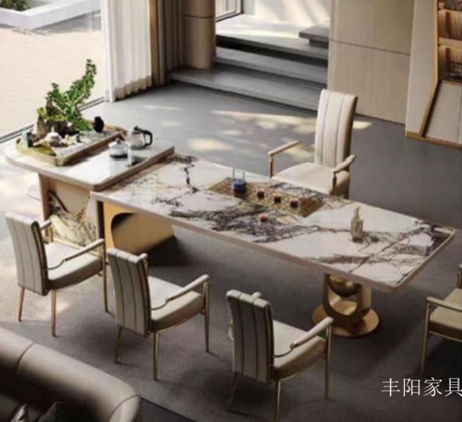 丰阳家具 Home Furniture Product 《Luxurious Stone Double-Top Tea Table》 丰阳家具 Home Furniture Product 《Luxurious Stone Double-Top Tea Table》【图0】