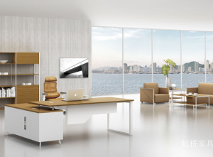 Product picture:Furniture factory 虹桥家具 Office furniture product name 《Simple wooden white splice desk》议价