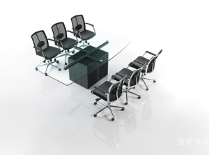 Product picture:Furniture factory 虹桥家具 Office furniture product name 《Modern glass business conference table》议价