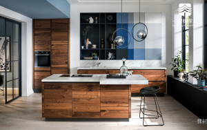 Product picture:Furniture factory 一棵树 Bathroom furniture product name 《Modern walnut wood cabinets》议价