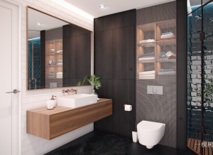 Product picture:Furniture factory 一棵树 Bathroom furniture product name 《Light wood modern hanging bathroom cabinet》议价