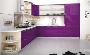 Product picture:Furniture factory 尚居智能 Bathroom furniture product name 《Bright purple L-shaped integral cabinet》议价