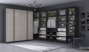 Product picture:Furniture factory 欧宝家居 Home Furniture product name 《A simple dark grey wardrobe》议价