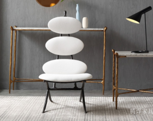 Product picture:Furniture factory 腾烨家具 Home Furniture product name 《White oval black frame art leisure chair》议价