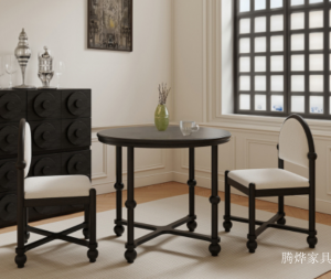 Product picture:Furniture factory 腾烨家具 Home Furniture product name 《Black retro spherical decorative round table》议价