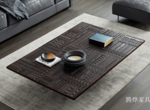 Product picture:Furniture factory 腾烨家具 Home Furniture product name 《Dark brown carved retro art coffee table》议价