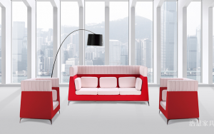 Product picture:Furniture factory 浩慧家具 Office furniture product name 《Red and white light luxury business sofa》议价