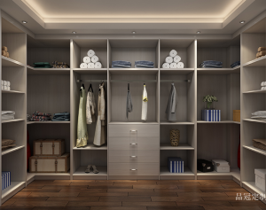Product picture:Furniture factory 品冠定制 Home Furniture product name 《Modern wardrobe with simple wood zoning》议价