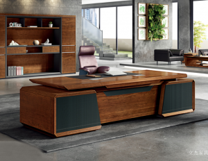 Product picture:Furniture factory 立杰家具 Office furniture product name 《Executive desk in dark walnut dark green》议价