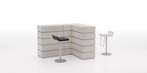 Product picture：Furniture factory 迪信家具 Home Furniture product name 《Dixin Glossy L-Shaped Bar Counter》议价