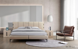 Product picture：Furniture factory玛迪亚Home Furnitureproduct name《Madera genuine leather bed》议价