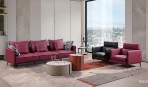 Product picture：Furniture factory玛迪亚Home Furnitureproduct name《Madera Italian genuine leather sofa》议价