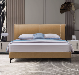 Product picture：Furniture factory美神实业Home Furnitureproduct name《Meishen Italian genuine leather bed》议价
