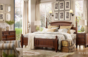 Product picture：Furniture factory欧宝家居Home Furnitureproduct name《American-style solid wood bed》议价