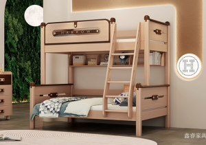 Product picture：Furniture factory鑫睿家具Children's furnitureproduct name《Children's solid wood bunk bed》议价