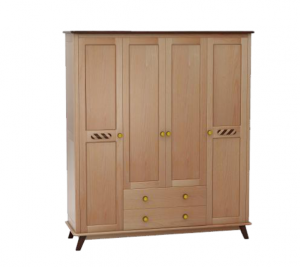 Product picture：Furniture factory万嘉家俱Children's furnitureproduct name《4-Door Wardrobe with Drawers》议价
