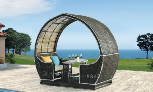 Product picture：Furniture factory阳光户外Outdoor furnitureproduct name《Rattan Rocking Chair with Canopy》议价