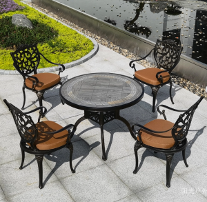 Product picture：Furniture factory阳光户外Outdoor furnitureproduct name《Cast aluminum barbecue garden table and chair set》议价
