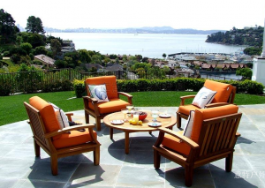 Product picture：Furniture factory意特户外Outdoor furnitureproduct name《Outdoor Teak Upholstered Sofa》议价