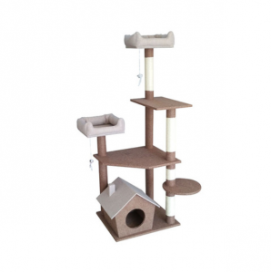 Product picture：Furniture factory庆泉宠物Pet furnitureproduct name《Warm Brown Forest Cottage Cat Tree》议价