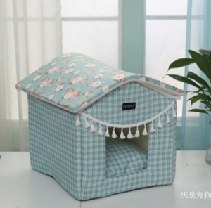 Product picture：Furniture factory庆泉宠物Pet furnitureproduct name《Green Water Chestnut Flower Cottage Pet House》议价
