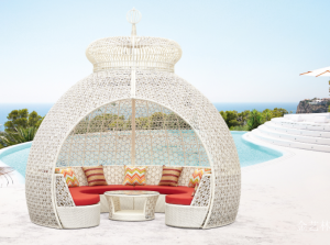Product picture：Furniture factory金艺林Outdoor furnitureproduct name《Rattan Outdoor Leisure Pavilion Sofa》议价