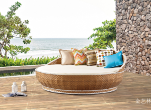 Product picture：Furniture factory金艺林Outdoor furnitureproduct name《Rattan Outdoor Round Lounger》议价