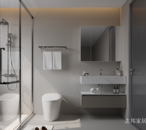 Product picture：Furniture factory志邦家居Bathroom furnitureproduct name《Leting Bach Bathroom Cabinet》议价