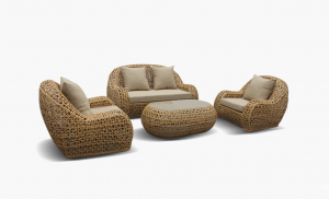 Product picture：Furniture factory 美力雅 Outdoor furniture product name 《Minimalist Rattan-Woven Outdoor Sofa》议价