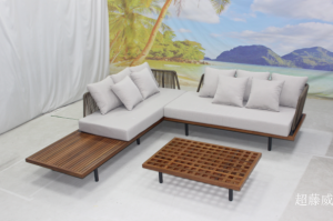 Product picture：Furniture factory 超藤威 Outdoor furniture product name 《Teak Outdoor Sofa》议价