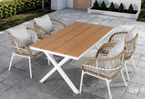 Product picture：Furniture factory 超藤威 Outdoor furniture product name 《Commercial Poolside Outdoor Dining Table & Chairs》议价