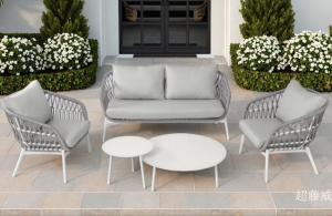 Product picture：Furniture factory 超藤威 Outdoor furniture product name 《White Garden Modern Sofa Set》议价