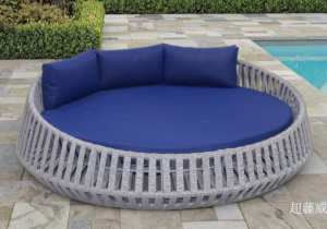 Product picture：Furniture factory 超藤威 Outdoor furniture product name 《Poolside Round Rope Sofa Bed》议价