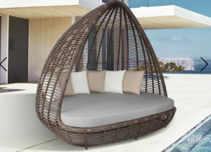 Product picture：Furniture factory 超藤威 Outdoor furniture product name 《Patio Rattan Leisure Sofa Bed》议价