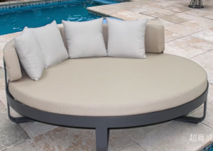 Product picture：Furniture factory 超藤威 Outdoor furniture product name 《Poolside Aluminum Round Sofa Bed》议价
