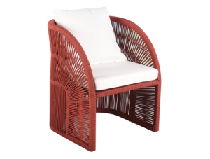 Product picture：Furniture factory 超藤威 Outdoor furniture product name 《Red Rope-Woven Garden Dining Chair》议价