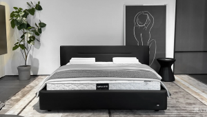 Product picture：Furniture factory 圆方园 Home Furniture product name 《Black and white minimalist bed》议价
