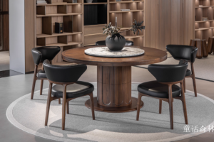 Product picture：Furniture factory 童话森林 Home Furniture product name 《Sculpture round solid wood dining table》议价