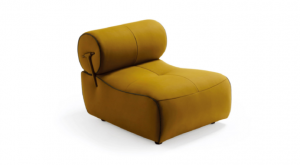 Product picture：Furniture factory 华意家居 Home Furniture product name 《Turmeric suede roll-back leisure chair》议价