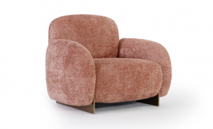 Product picture：Furniture factory 华意家居 Home Furniture product name 《Pink and brown velvet cloud-like leisure chair》议价