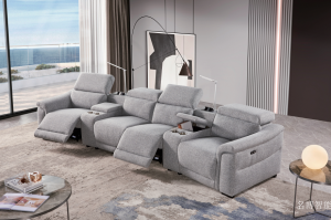 Product picture：Furniture factory 名博智能 Smart home product name 《Grey fabric smart sofa》议价