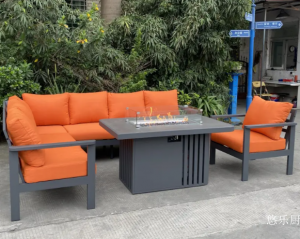 Product picture：Furniture factory 悠乐厨 Outdoor furniture product name 《Aluminum fire pit tables and chairs》议价