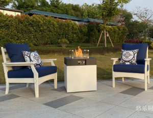 Product picture：Furniture factory 悠乐厨 Outdoor furniture product name 《Modern terrace fire pit tables and chairs》议价